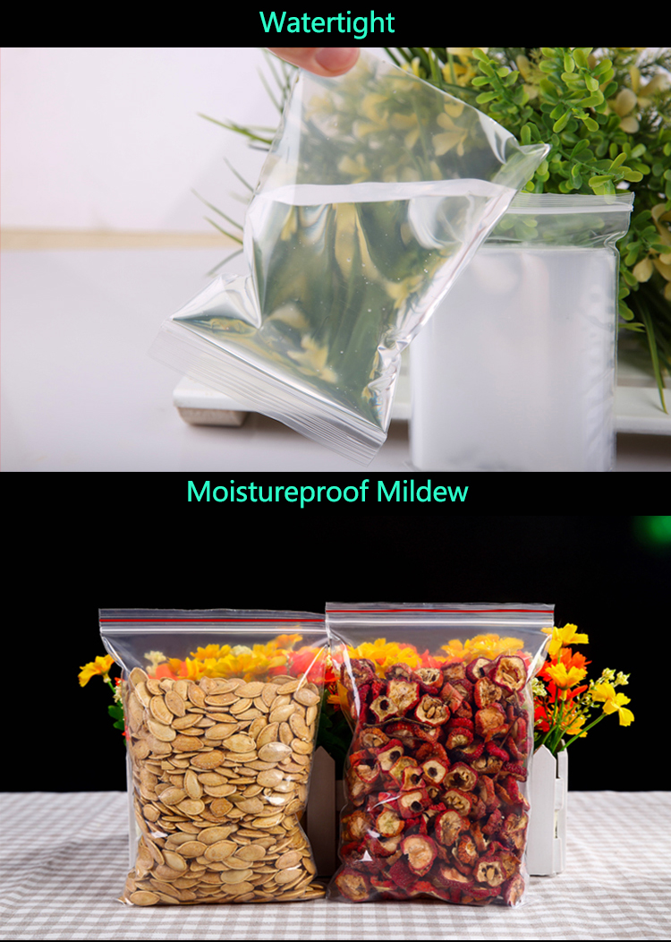Biodegradable Plastic Bag Transparent PE Slide Seal Freezer Bags, Gallon, Quart, American value, drug store, zipper seal