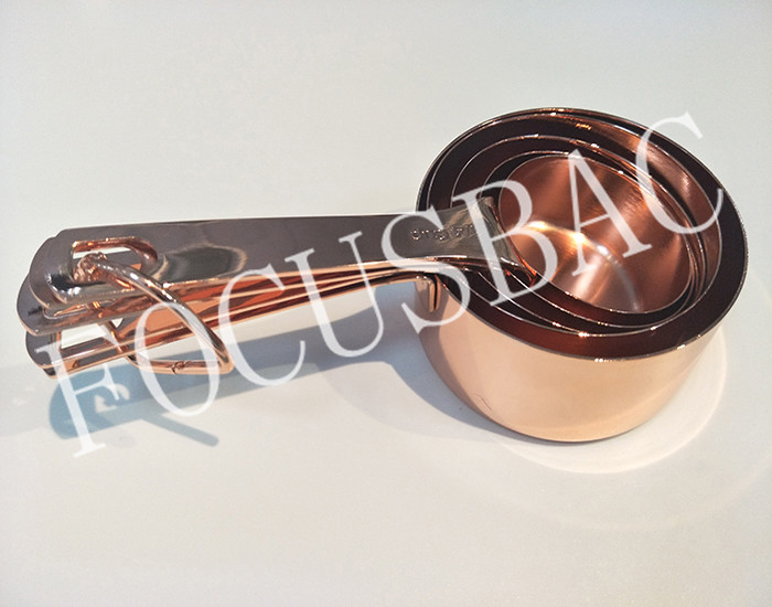 5pcs BPS Free stainless steel copper measuring cup and Spoons for daily use items