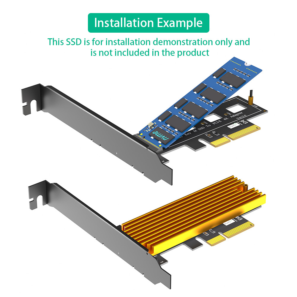 M.2 NGFF PCI-e SSD to PCI Express 3.0 x4 Host Adapter Card - Support M.2 PCIe (NVMe or AHCI) Type 2242 2260 2280