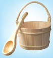 Spruce Wood Dry Steam Room Equipment Sand Timer / Bucket Simple Design