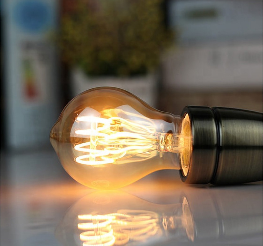 A19 A60 Decorative Outdoor LED Light Bulbs E27 Spiral Filament Bulb Dimmable 4w 6w