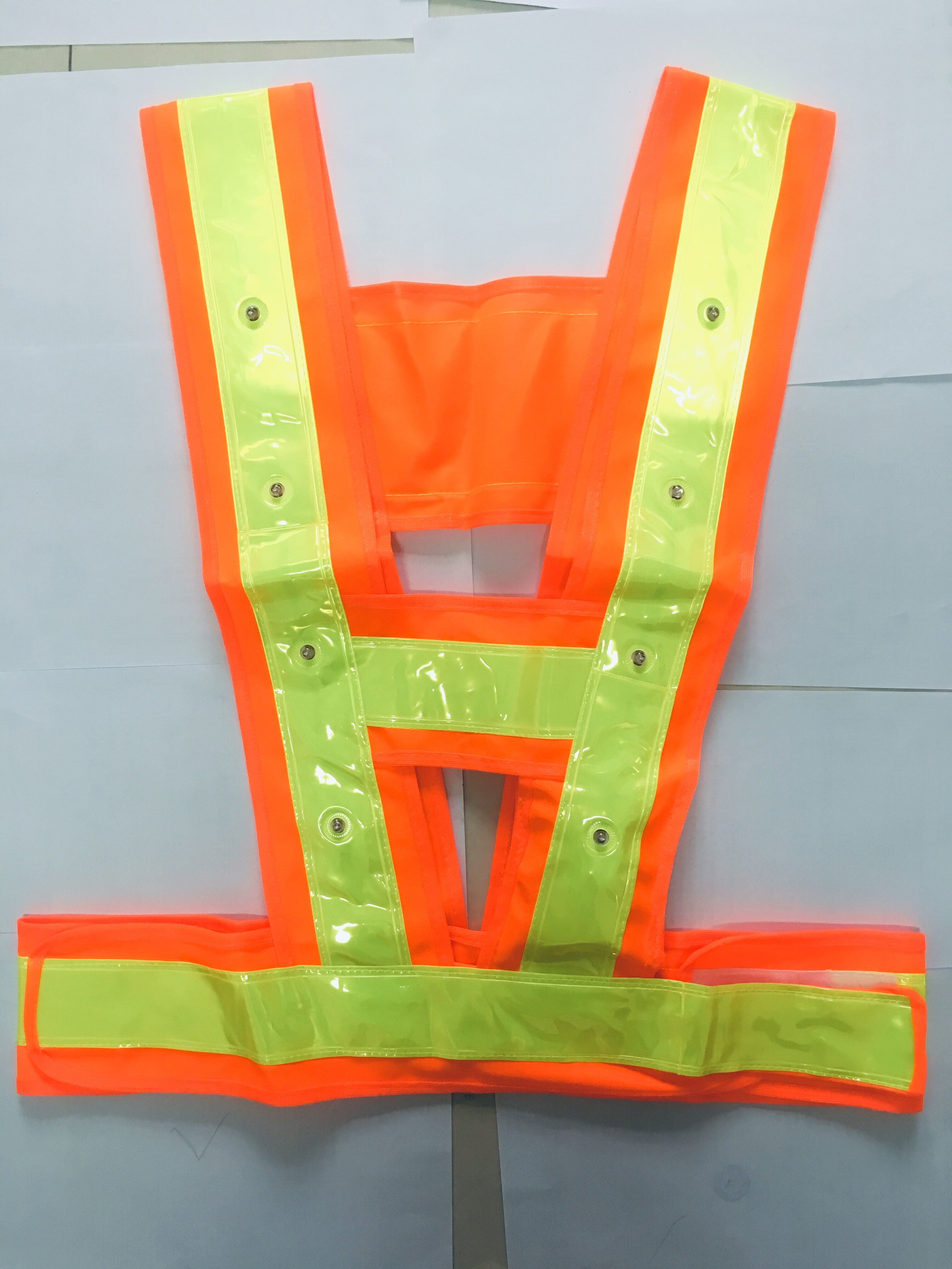 Orange Yellow LED Light Safety Vests Polyester Safety Vest 120 Grams