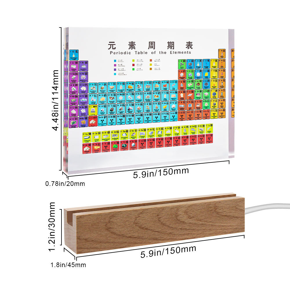 Custom Acrylic Chemical Element Periodic Table Gift Set for Creative Science Learning and Birthday Gifts for Students