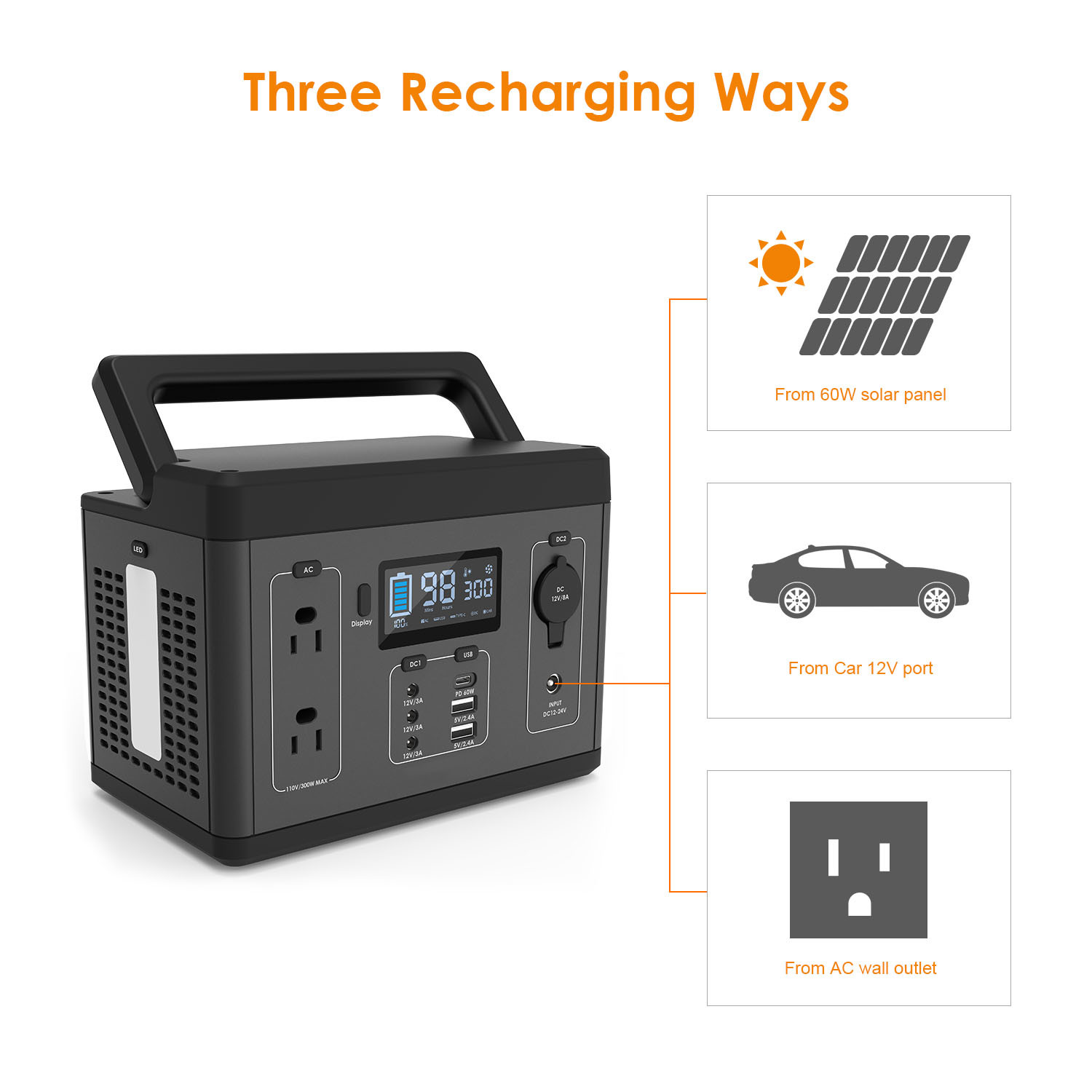 Lithium Battery Wireless 500W Portable Power Station