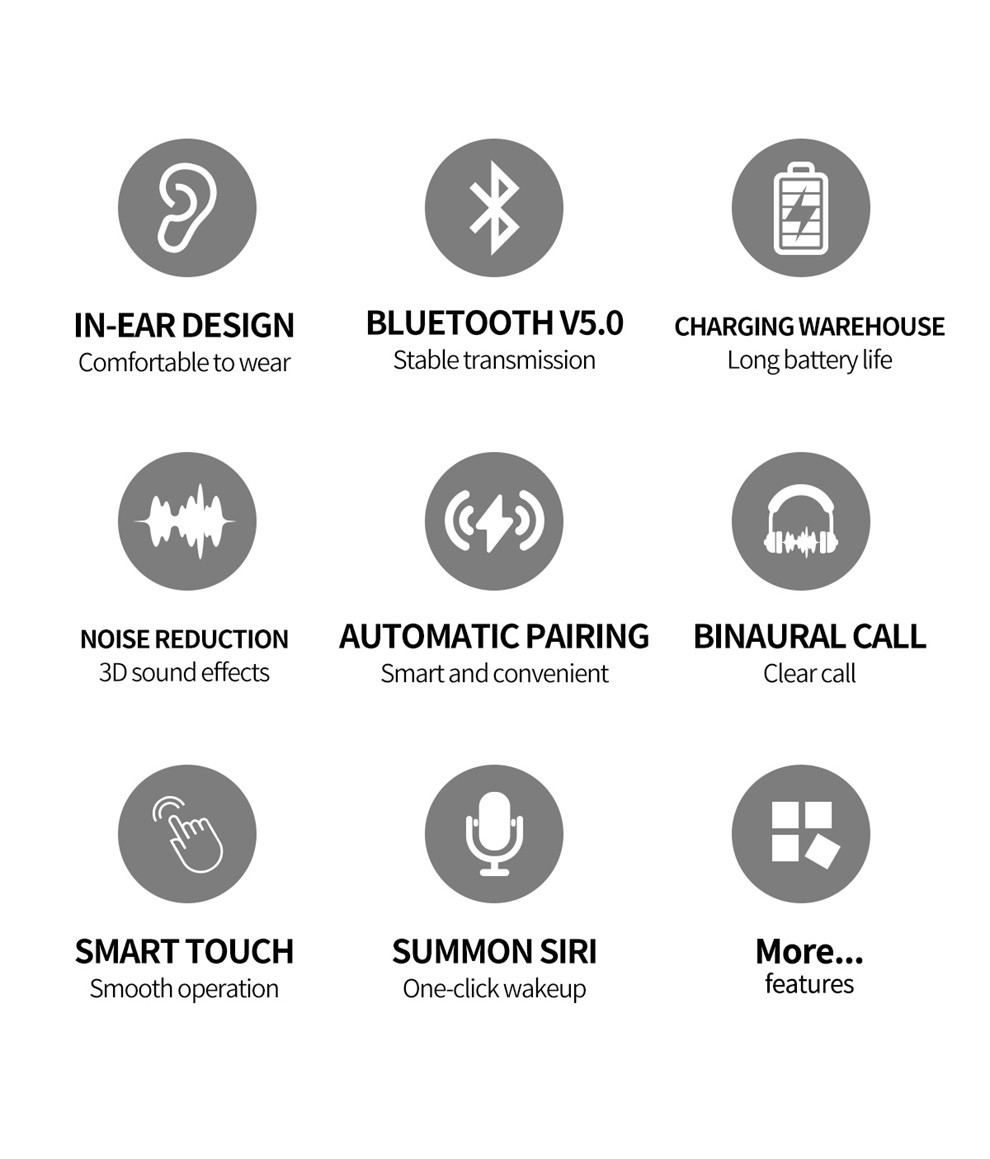 Touch Screen Bluetooth IOT Devices BLE 4.2 TWS Earphone Smartwatch Ring