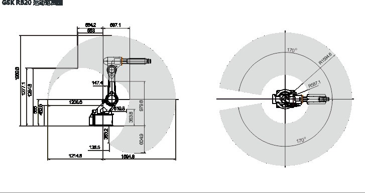 6 Axis Industrial Robotic Arm Robotic Manipulator Arm GSK RB Series GSK RB20
