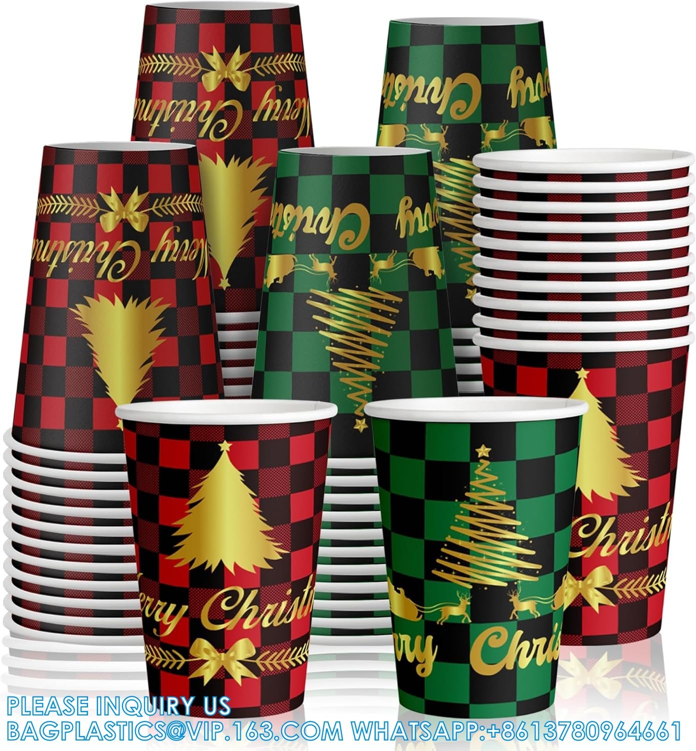 Christmas Paper Coffee Cups With Sleeves Lids 12 Oz Xmas Disposable Party Cup Christmas Tree Hot Cocoa Cups