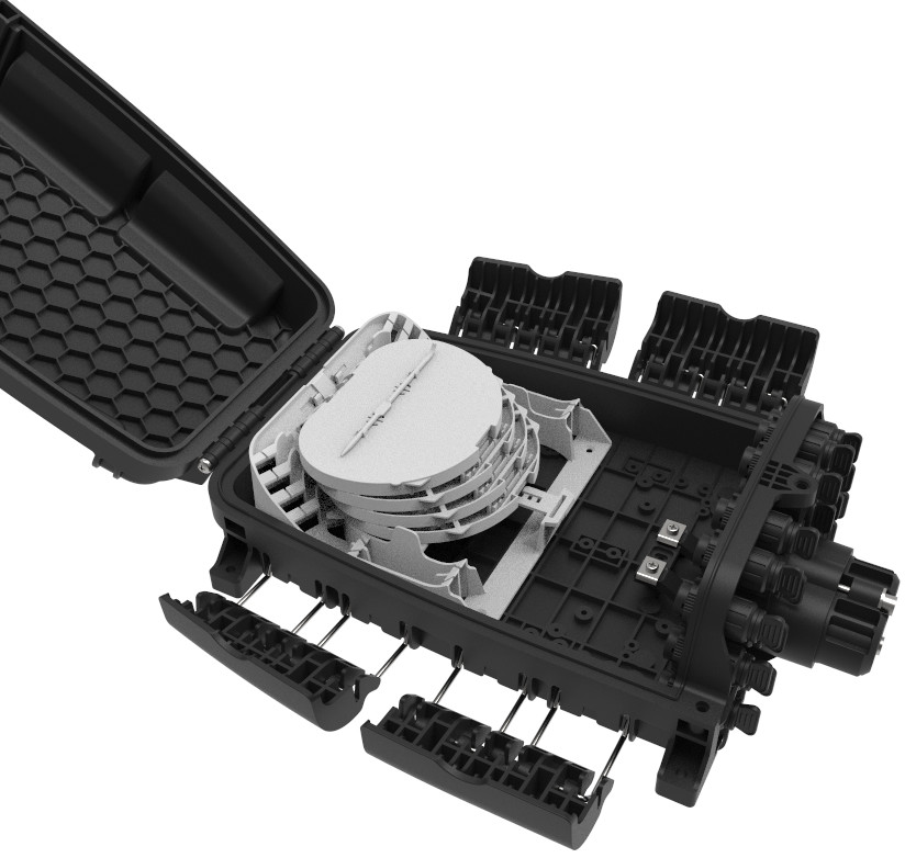 GFS-16QX-1 Pre-connectorized Fiber Distribution Box IP68 378*255*116mm 96cores max16 pre-connected adapter aerial-mount
