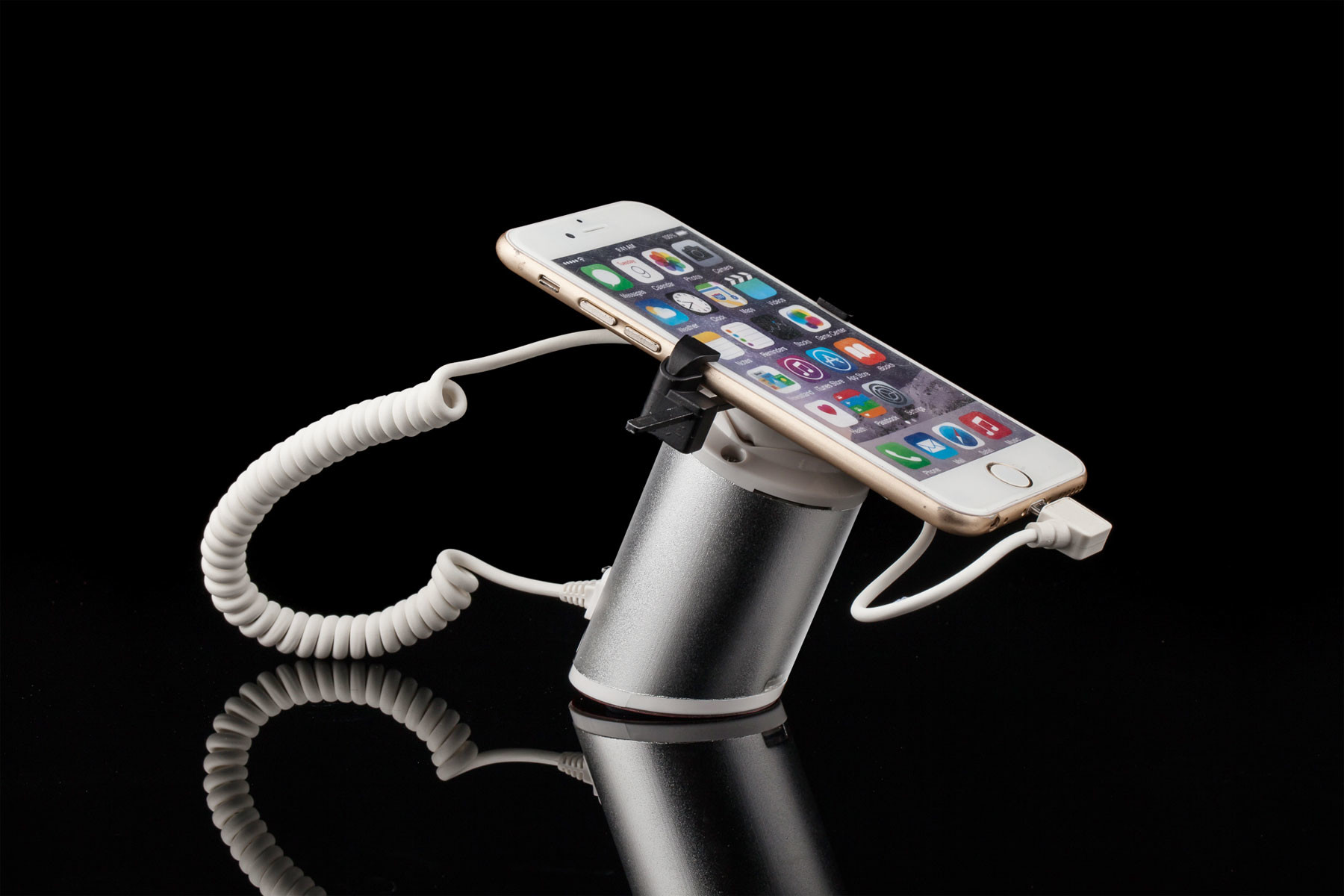 COMER Cell Phone security alarm system display stand magnetic holder with alarm sensor and charger cable