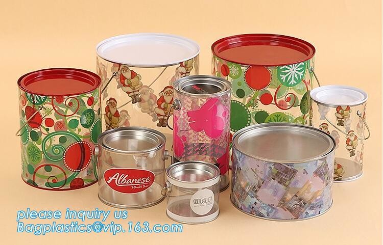 100ml pet clear plastic can,fruit candy tin container jars with aluminum lid,1 gallon clear paint can size bagease pack