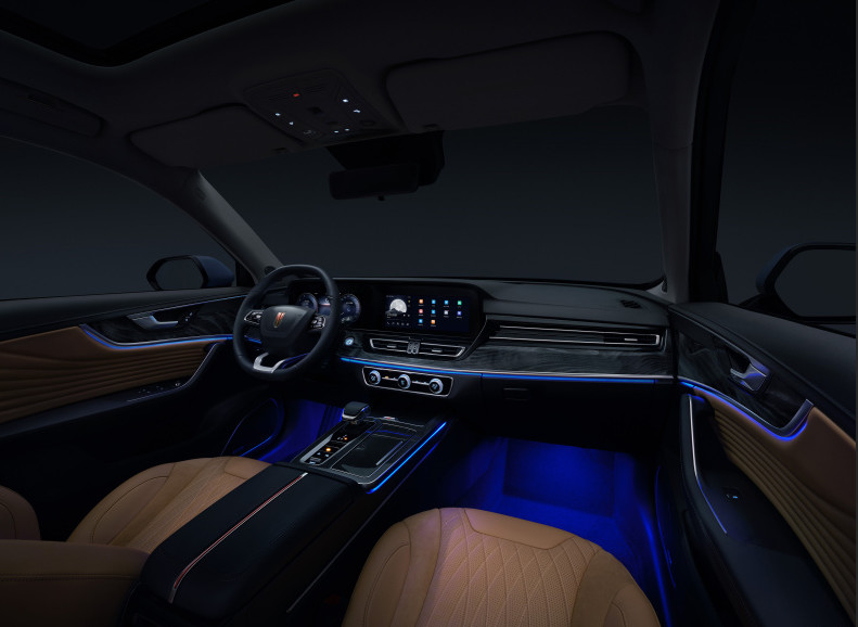 Blue Hongqi Sports Utility Vehicle 185kw 5 Seater Gasoline Hongqi Suv