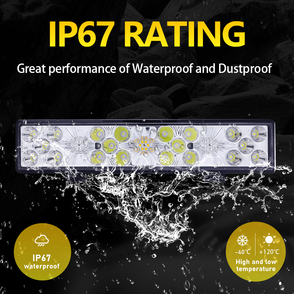 Aluminum 30cm 3 Color Flash Illumination 80V Offroad 4x4 Work Lights