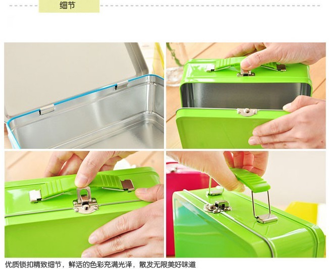 Food Grade Metal Mini Lunch Tin Box Container Glossy Varnish For Christmas Toys