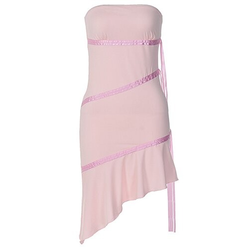 OEM maufactory European and American style 2023 Summer new short polyester sexy tube top skirt fashion dress