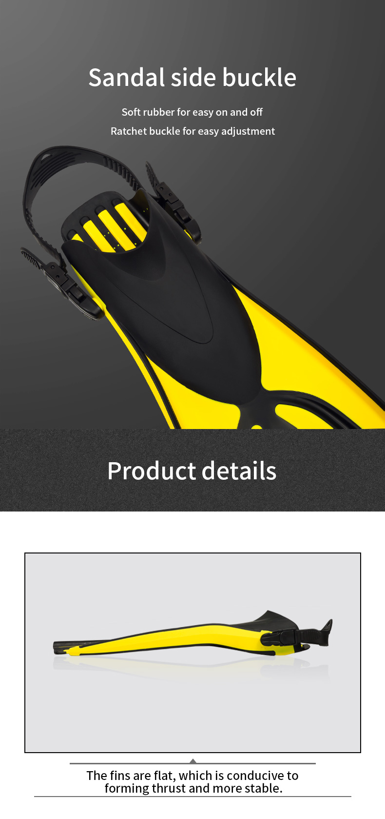 TPR PP Long Blade Scuba Diver Flipper Full Foot Fins For Flex Freediving Spearfishing