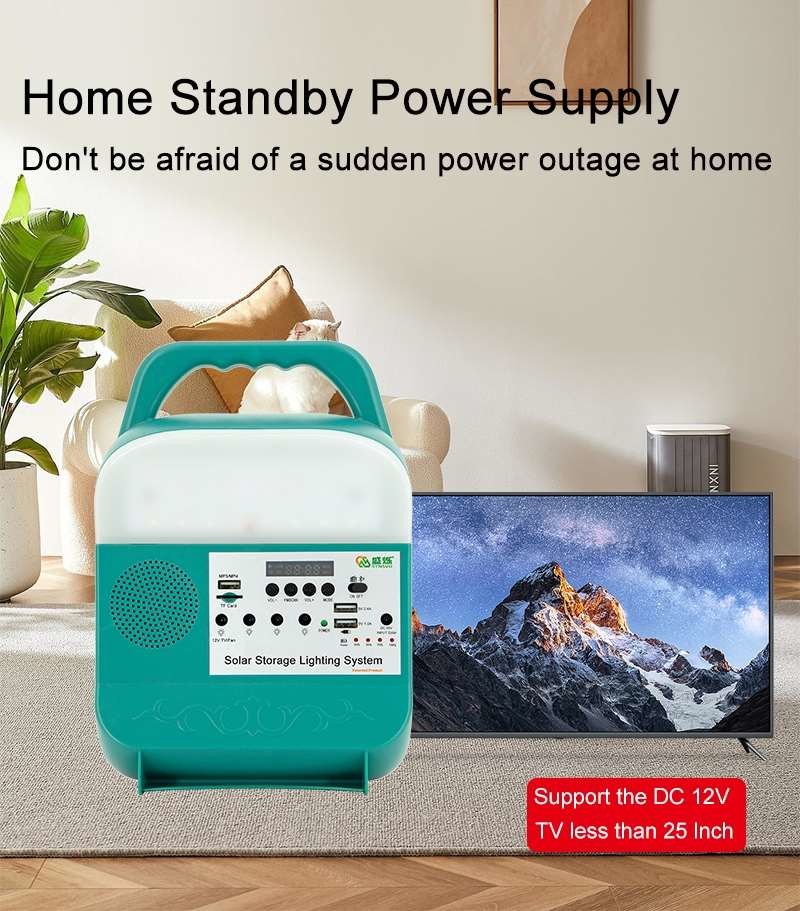 Mini Portable Small Solar Generator Energy System With Radio Blubs For Home