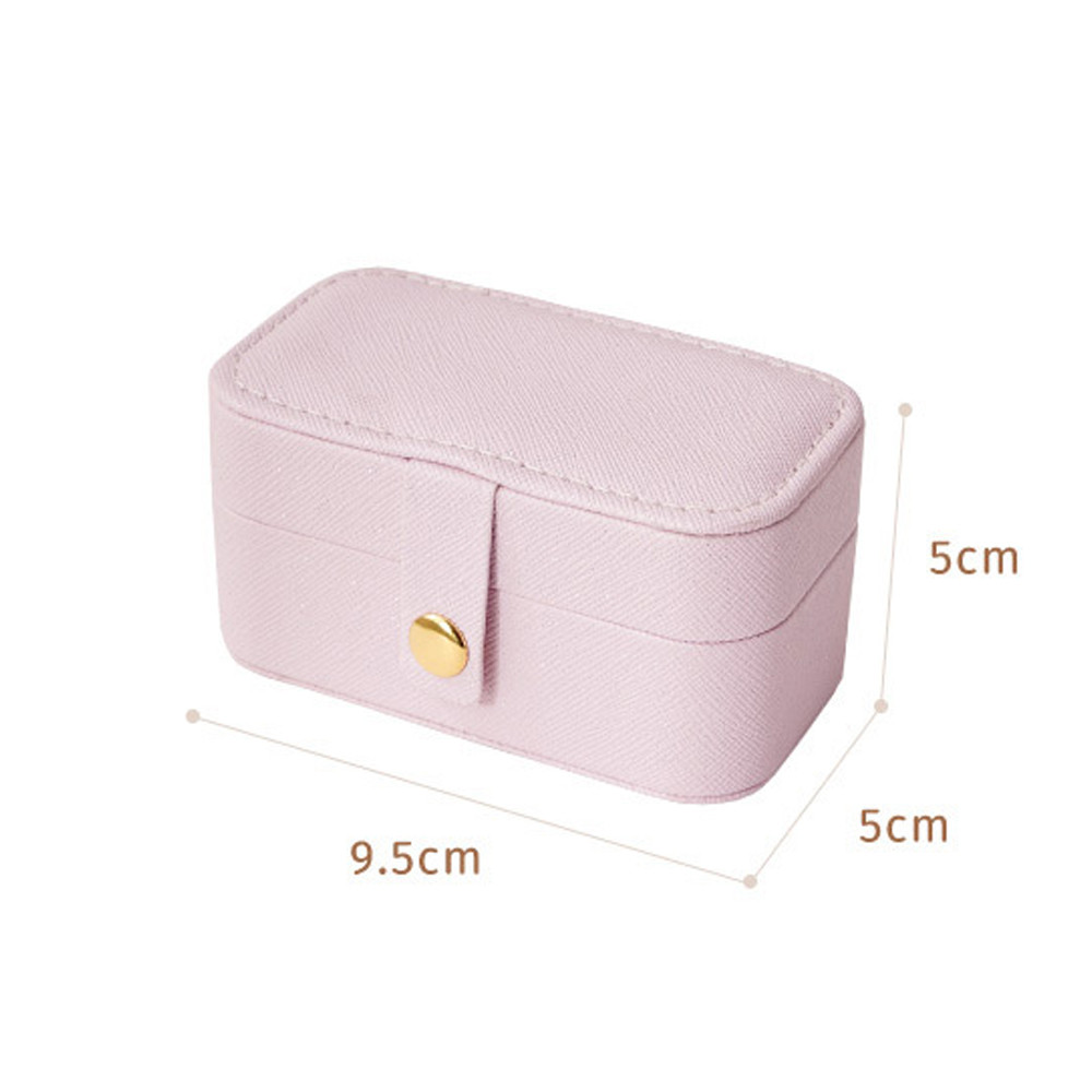 Customizable Pearlescent White Mini Travel Jewelry Organizer Box Small Portable Storage Case 9.5*5*5cm
