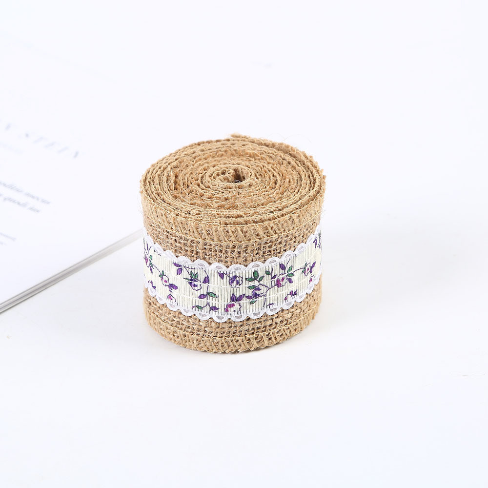 6.5cm Jute Burlap Ribbon Plain Satin Woven Edges 10 Yards Eco Friendly