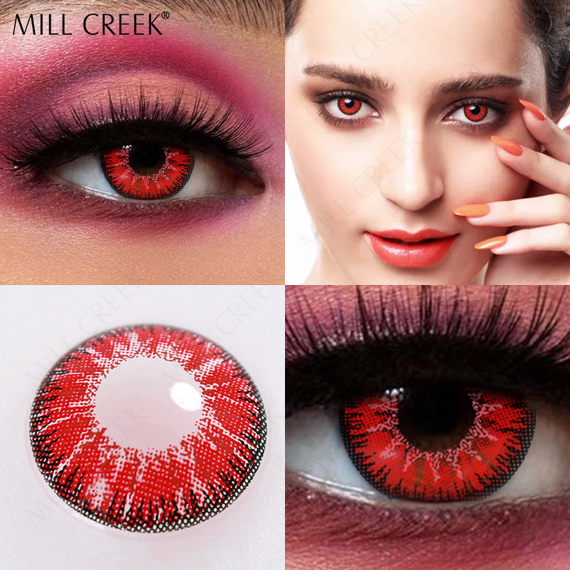 Solid Color Big Blue Eye Contact Lens With 0.08mm Center Thickness