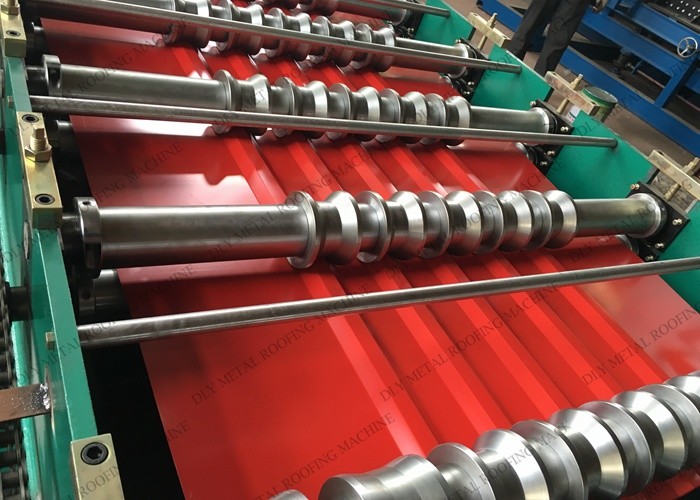 CR12 Roofing Corrugated Sheet Roll Forming Machine PLC For Metal Roof Making