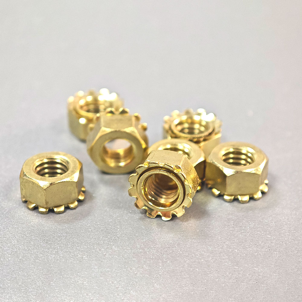 Polished M8 Brass K Lock Nut Zinc Plated Hex Keps Nut For Industrial Applications