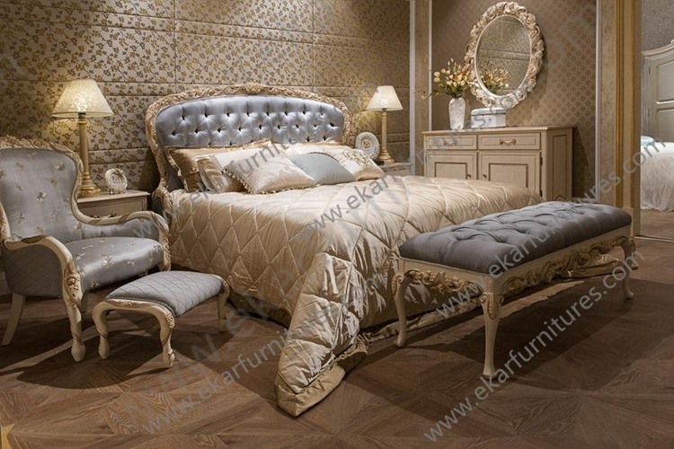 Hand Carved Furniture Bedroom classic luxury antique furniture High-Class Bedroom FB-126