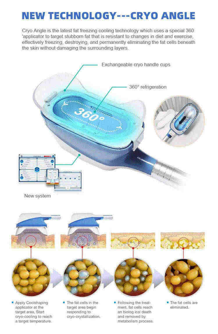360 Degree 7 Handles Cryo Slimming Machine , 650nm cryotherapy fat freezing machine