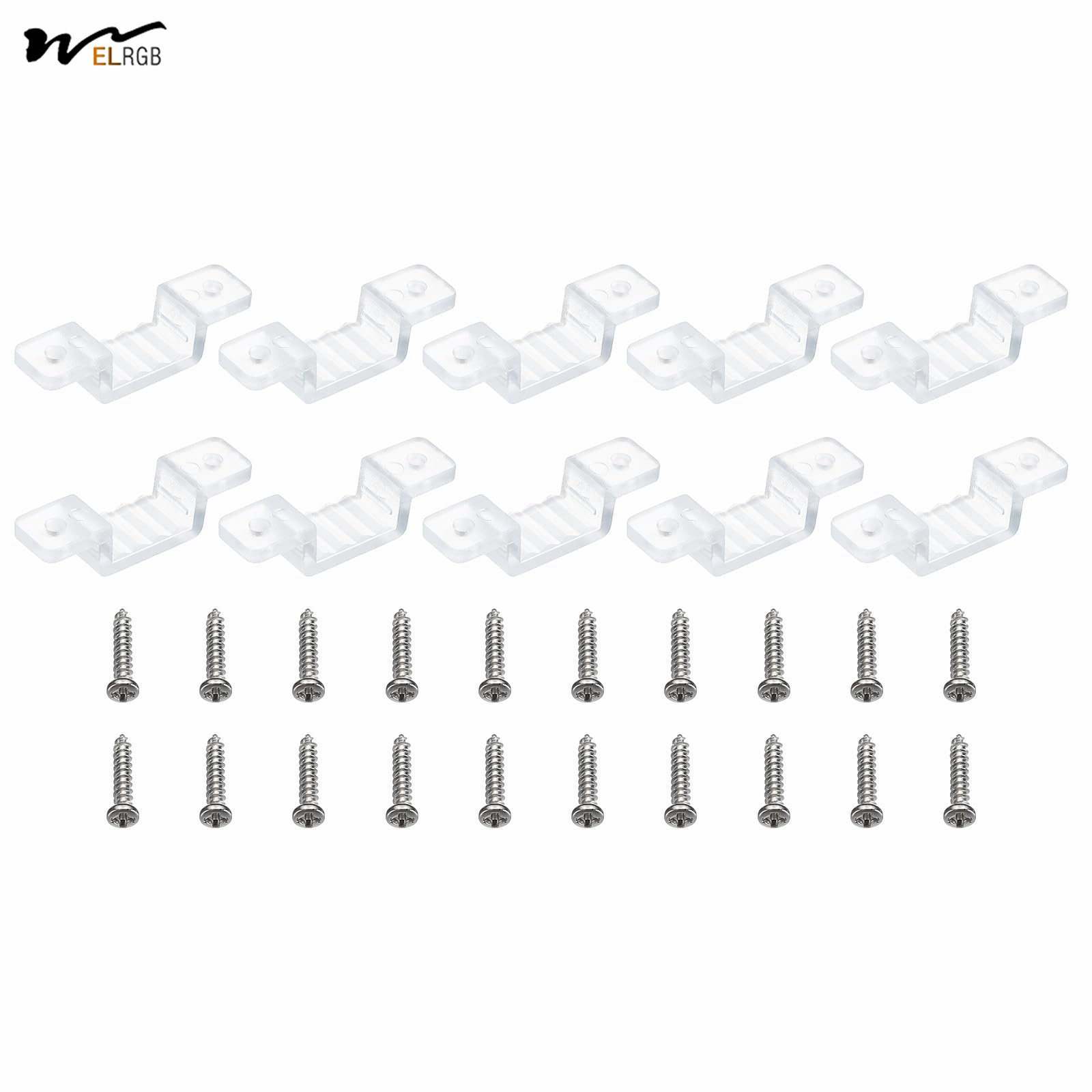 Auto CAD Layout LED Strip Light Clips 50 Pack Mounting Bracket Fixing Clips with Screws