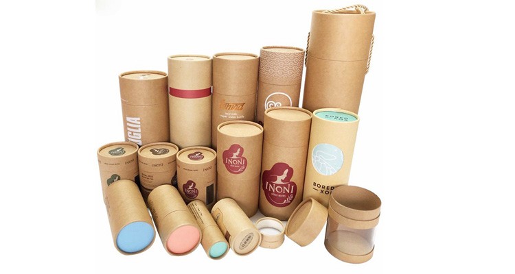 Custom Printed Creative Round Kraft Paper Tube Packaging For Food Packaging
