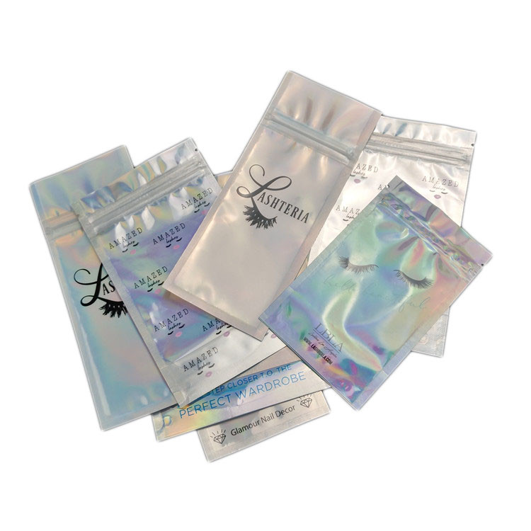 Metallic skincare cosmetic packaging bags 3ml 5ml moisturizer cream packets/ cosmetic brush bags