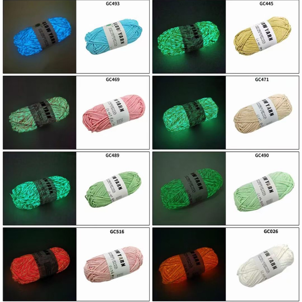 150D 2mm Glow Dark Yarn green Glow In The Dark Knitting Wool