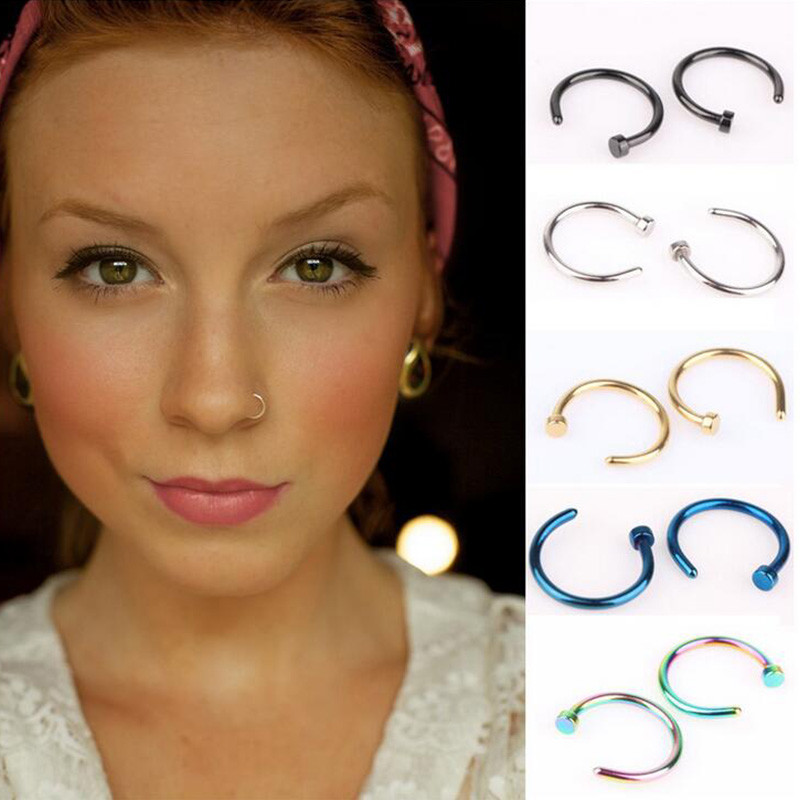 Fake Septum Medical Titanium Nose Ring Silver Gold Body Clip Hoop For Women Septum Piercing Clip Jewelry Gift