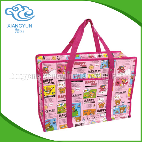 50cm Large PP Woven Shopping Bag Coating Pp Woven Bag With Long Handle