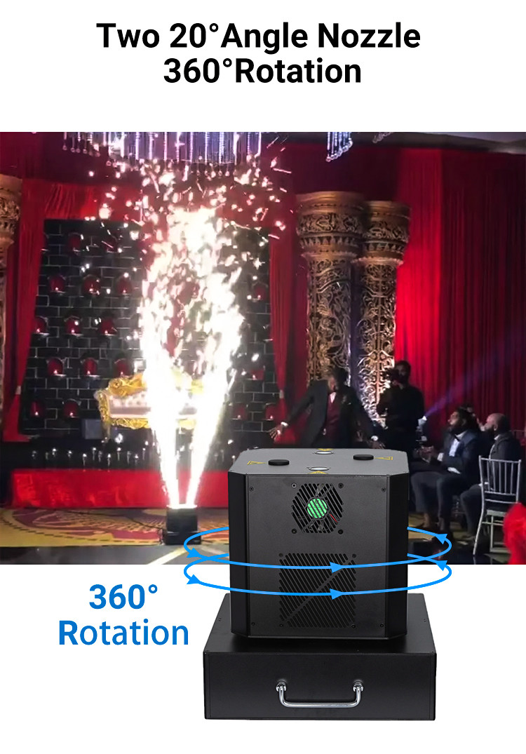 Dual Heads Spin Spark Machine Wedding 1300w Cold Fireworks Indoor Spark Machine