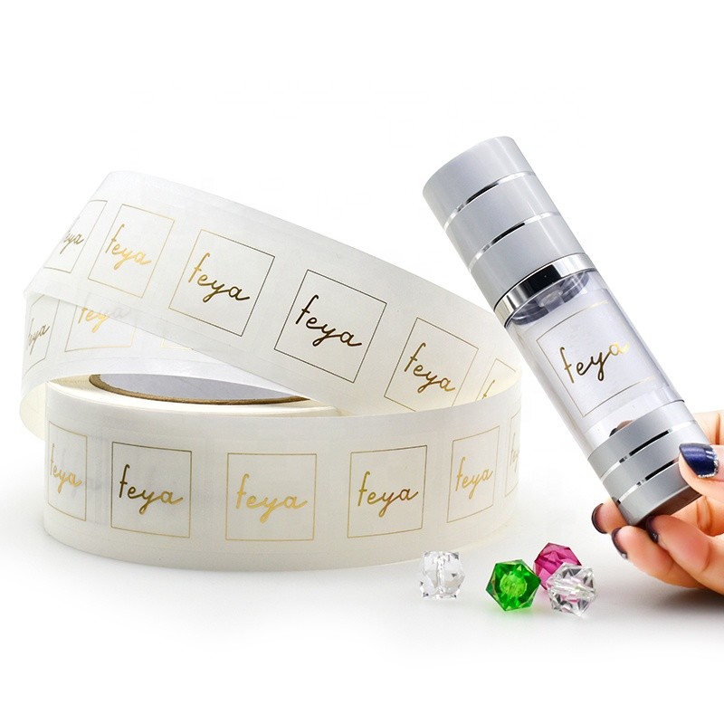 Gold Foil Finishing 4x6cm PVC Vinyl Sticker For Perfume Bottle