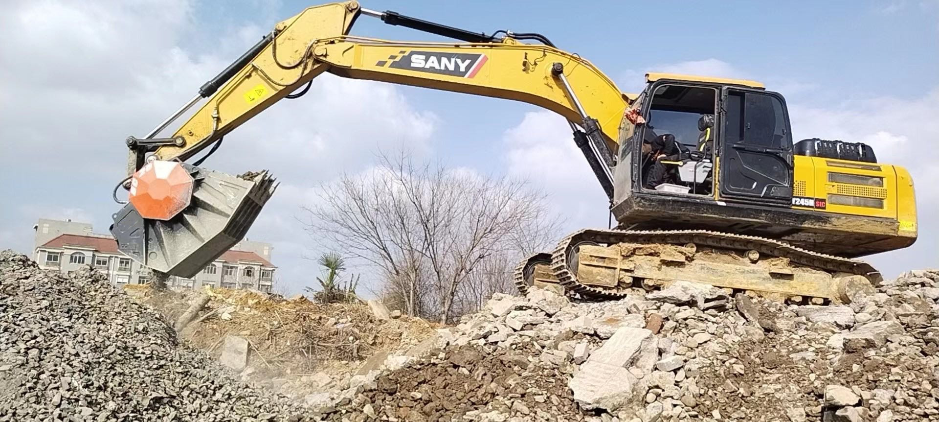 NM400 Concrete Crusher Attachment 0.8m3 Excavator Grapple Bucket