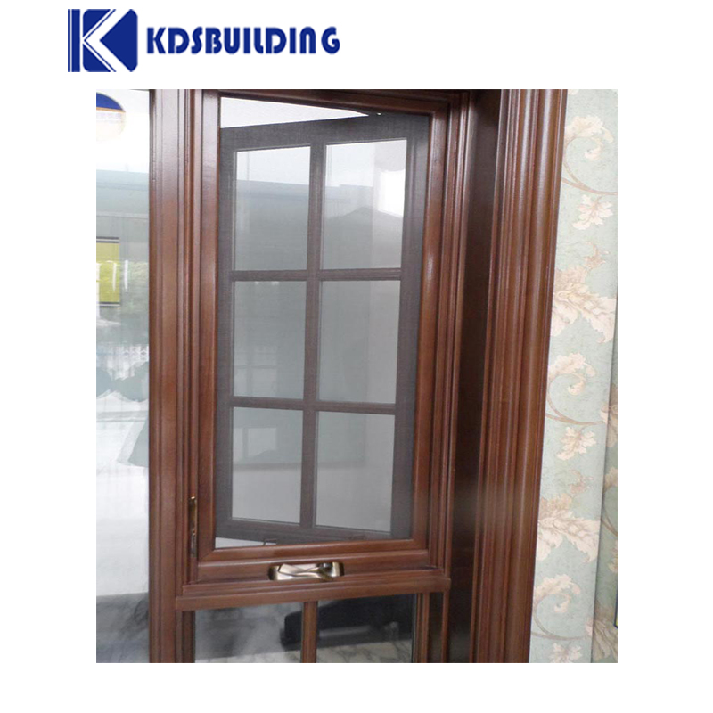 KDSBuilding Hand Held Wooden Glass Wood Hand Crank Window Solid Wooden Window Frame