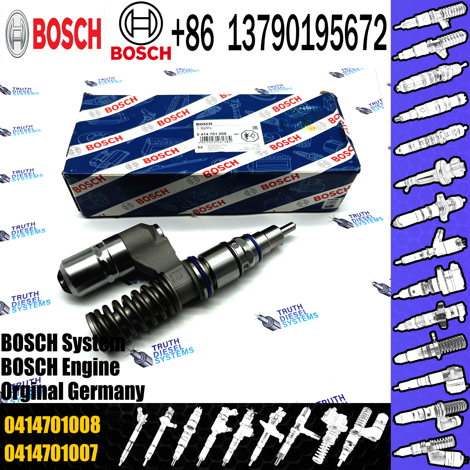 Diesel Fuel Injection Pump Unit Injector System Nozzle 0414701016 1.2209 0414701018 0414701026 0414701069 1942702