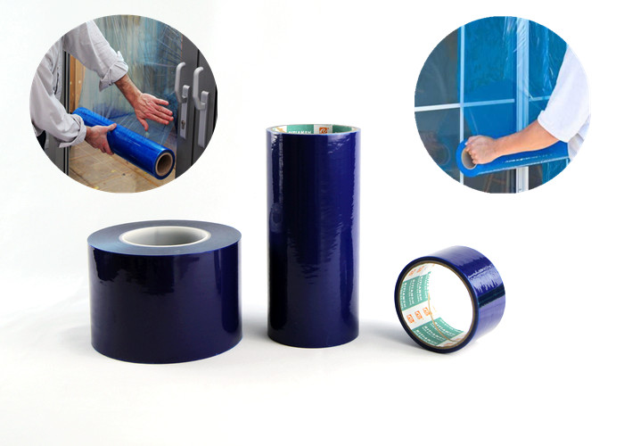 LDPE UV Resistant Glass Protective Film Self Adhesive Blue Surface Protection Film Roll