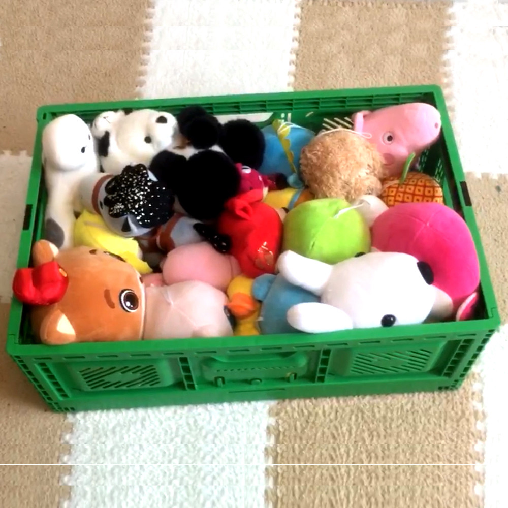 Storage Crate PP Stackable Collapsible Crate Plastic Vegetable Basket Large