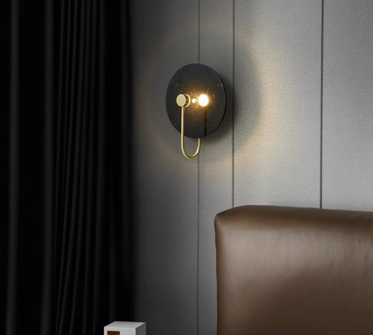Post-modern simple marble wall lamp living room background wall coffee shop hotel staircase aisle lamp bedroom bedside lamp