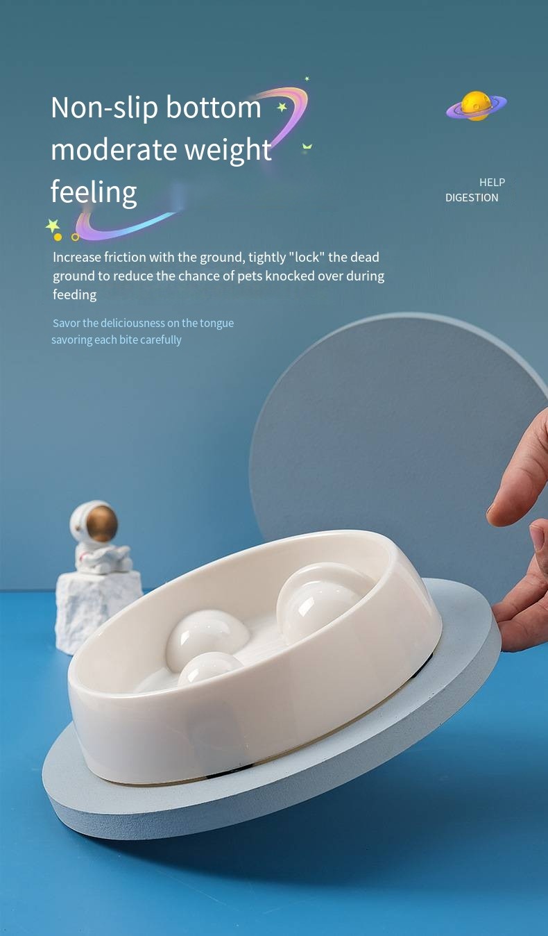 Pet Planet Shaped PP Slow Food Bowl Non Slip and Non Knockover Dog Bowl