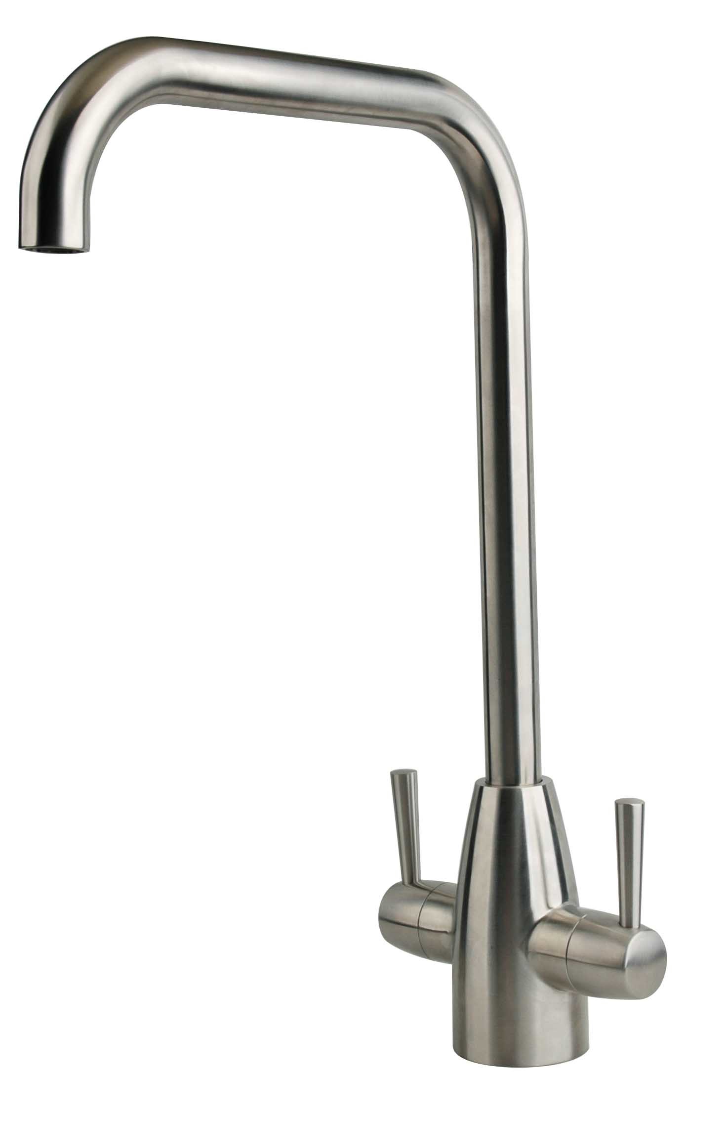 Advanced Morden Kitchen Brushed Finish Steel Waterfall Taps Basin Dual Waterfall Taps Faucet