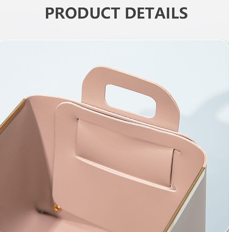 Eco-Friendly Foldable Logo Customized Travel Jewelry Makeup PU Leather Storage Box
