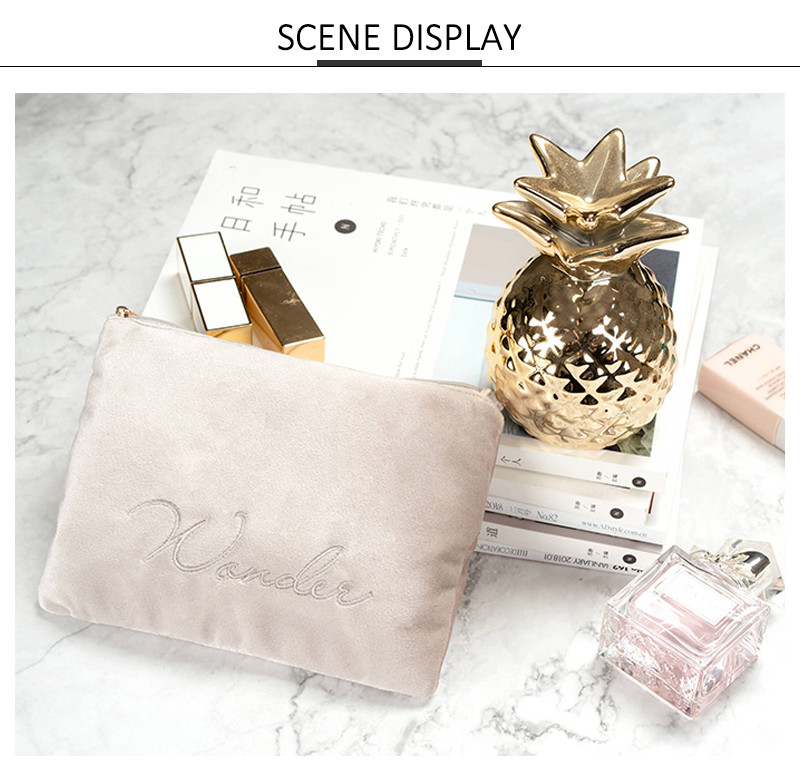 Multifunction Girls Velvet Cosmetic Makeup Bag For Travel