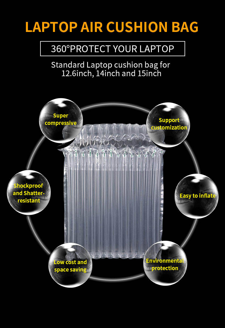 Inflatable air bag laptop pack