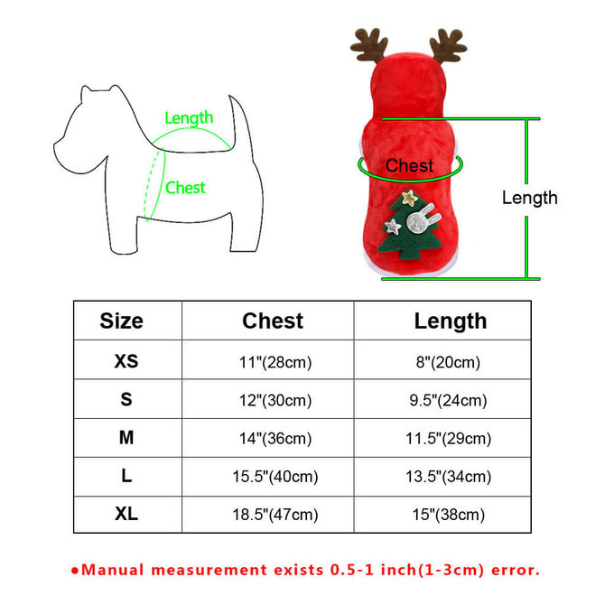Christmas Pet Clothes Dog Hooded Coat Lint Material With Geometric Patterns