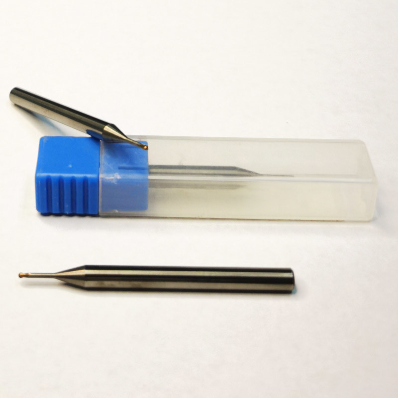 Tungsten Carbide Solid End Mills 2 Flutes 0.5mm Ball Nose End Mills Hrc55