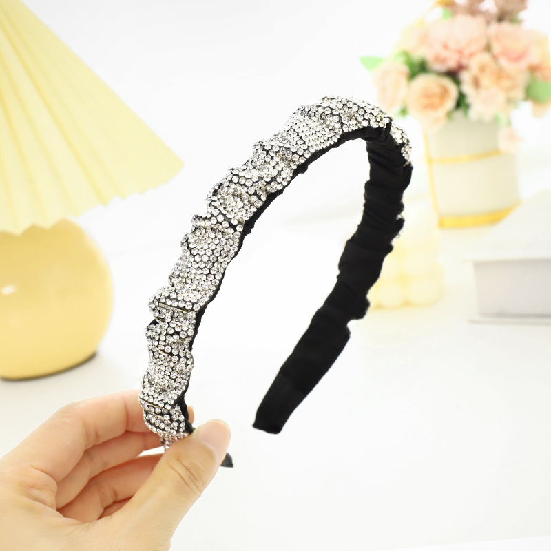 Wrinkled Shiny Diamond Hairbands Headband For Baby Girl Women 1.5cm 3cm