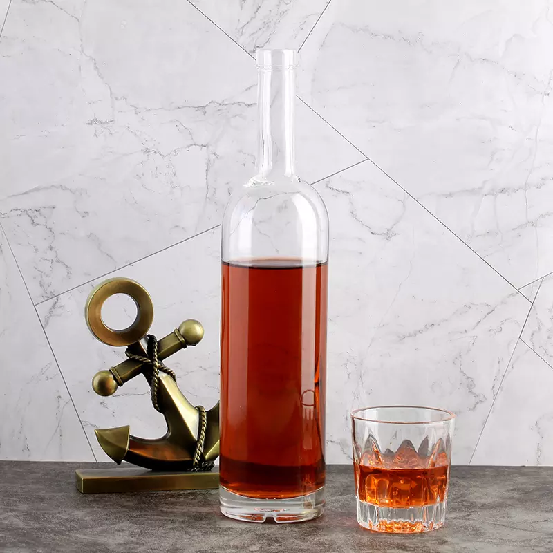 500ml 750ml Glass Vodka Whisky Spirit Empty Flint Glass Baijiu Olive Oil Bottle Customized